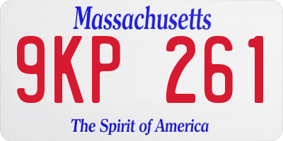 MA license plate 9KP261