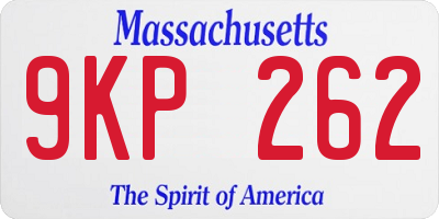 MA license plate 9KP262
