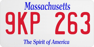 MA license plate 9KP263