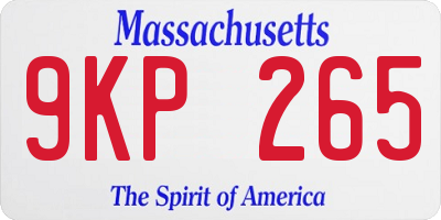 MA license plate 9KP265