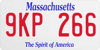 MA license plate 9KP266