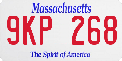 MA license plate 9KP268