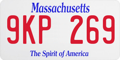 MA license plate 9KP269
