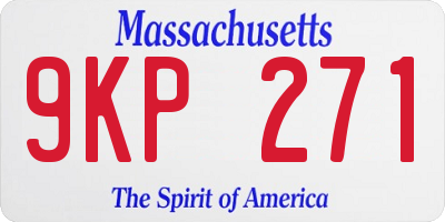 MA license plate 9KP271