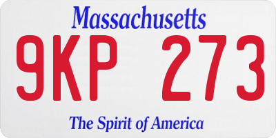 MA license plate 9KP273