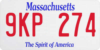 MA license plate 9KP274
