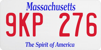 MA license plate 9KP276