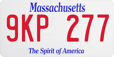 MA license plate 9KP277