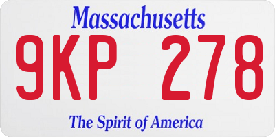 MA license plate 9KP278
