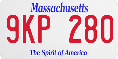 MA license plate 9KP280