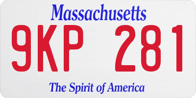 MA license plate 9KP281