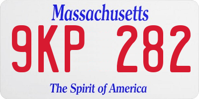 MA license plate 9KP282