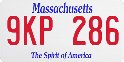 MA license plate 9KP286