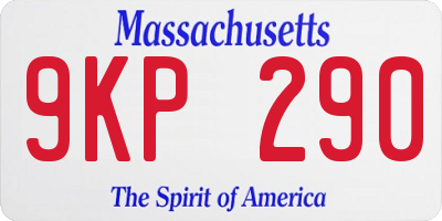 MA license plate 9KP290