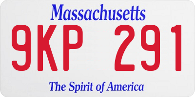 MA license plate 9KP291