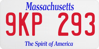 MA license plate 9KP293