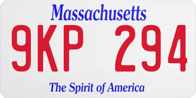 MA license plate 9KP294