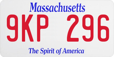 MA license plate 9KP296