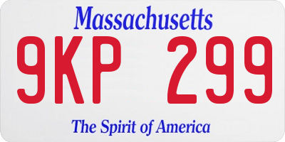 MA license plate 9KP299