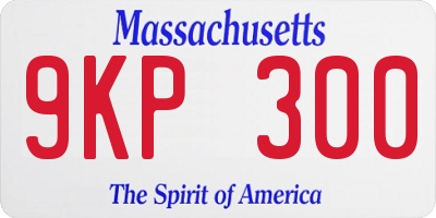 MA license plate 9KP300