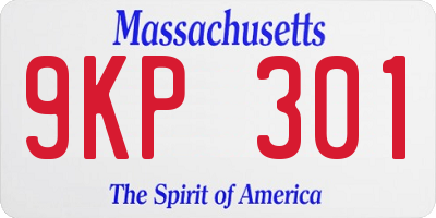 MA license plate 9KP301