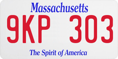 MA license plate 9KP303