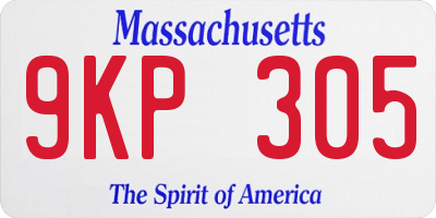 MA license plate 9KP305