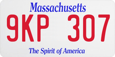MA license plate 9KP307