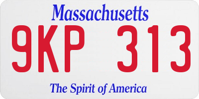 MA license plate 9KP313
