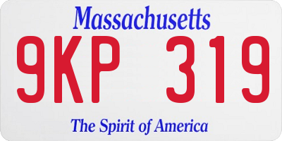 MA license plate 9KP319