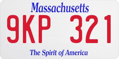 MA license plate 9KP321