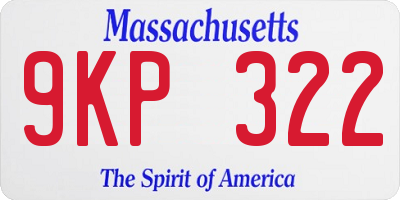 MA license plate 9KP322