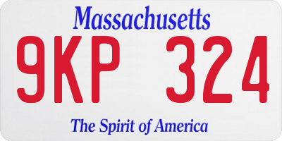 MA license plate 9KP324