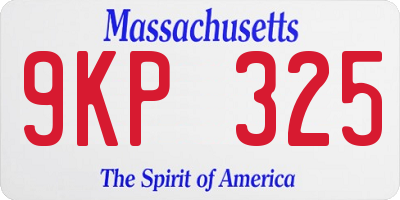 MA license plate 9KP325
