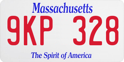 MA license plate 9KP328
