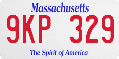 MA license plate 9KP329
