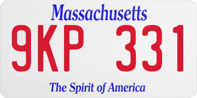 MA license plate 9KP331