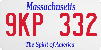 MA license plate 9KP332