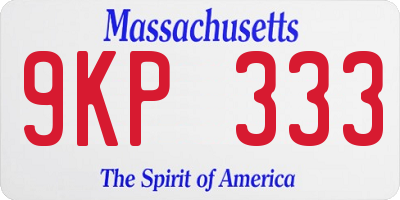 MA license plate 9KP333