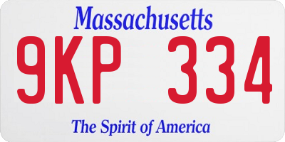 MA license plate 9KP334
