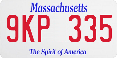 MA license plate 9KP335