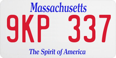 MA license plate 9KP337