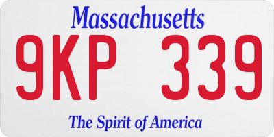 MA license plate 9KP339