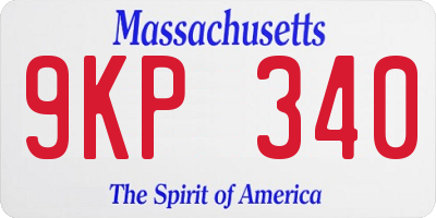 MA license plate 9KP340