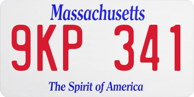 MA license plate 9KP341