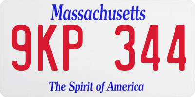 MA license plate 9KP344