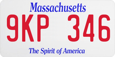 MA license plate 9KP346