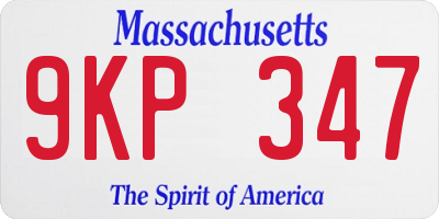 MA license plate 9KP347