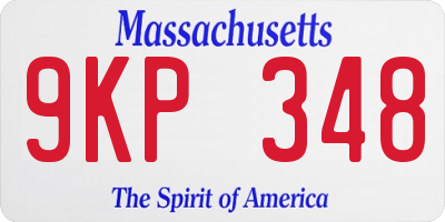 MA license plate 9KP348