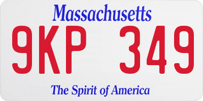 MA license plate 9KP349